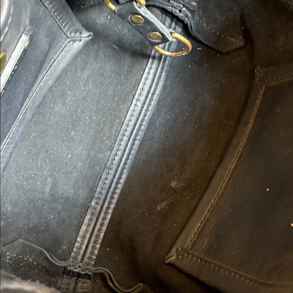 FOUNT Elegant Black Leather Tote 15” wide, 10” height, excellent - Picture 12 of 16